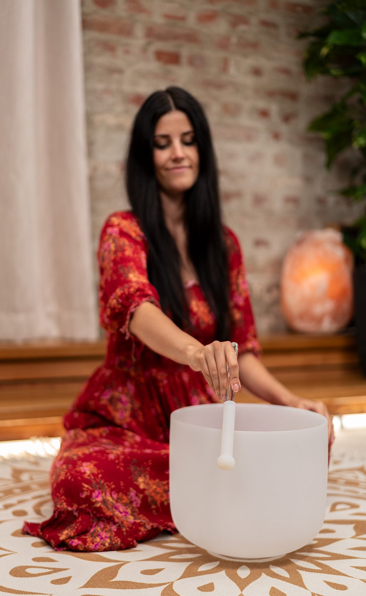 Mallet risonante in cristallo e silicone Semi-rivestito per Campane in cristallo di quarzo Medio